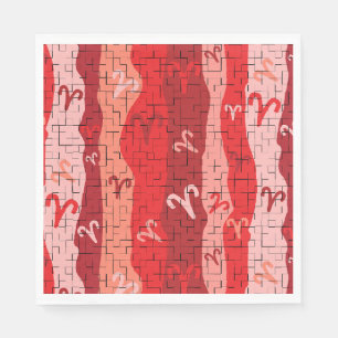 Servilleta De Papel Aries Zodiac Stripes Rotos Azulejos