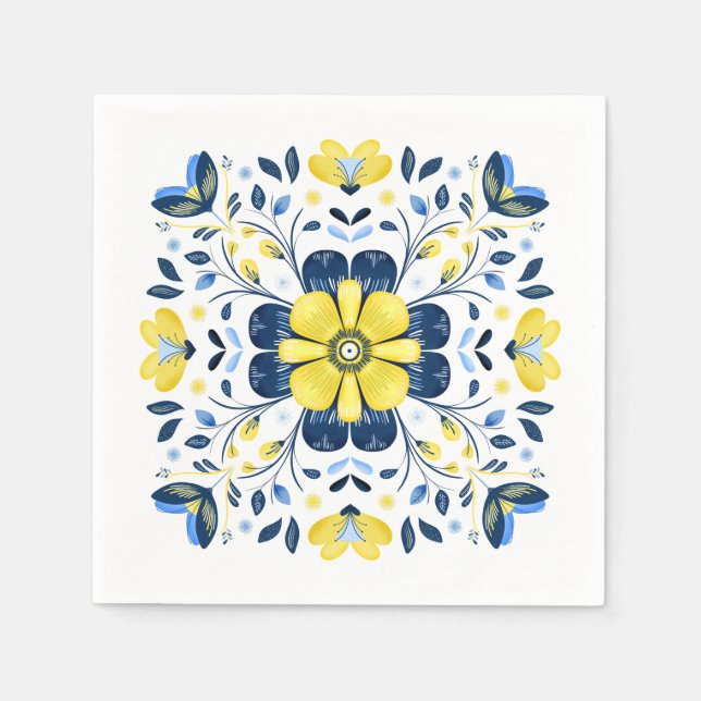 Servilleta De Papel Armonía de la flor dorada (Anverso)