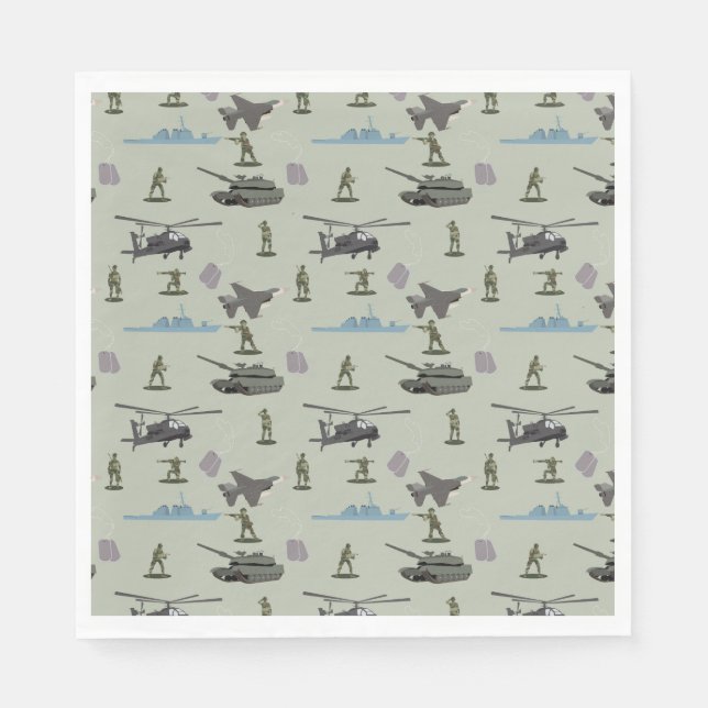 Servilleta De Papel Army Military Camouflage Green Camo Birthday (Anverso)