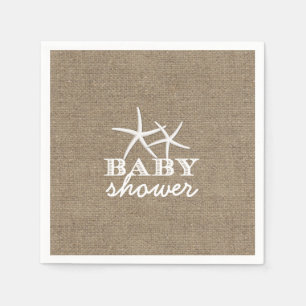 Servilleta De Papel Arpillera rústica Baby Shower de las estrellas de