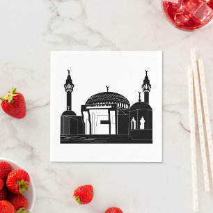Servilleta De Papel Arquitectura de mezquita minimalista arte de línea