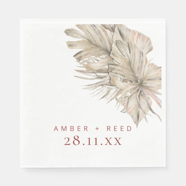 Servilleta De Papel Arquitectura moderna de terracota óxido con follaj (Anverso)