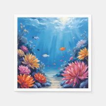 Arrecife de Coral Bajo el Mar Pintura del Océano