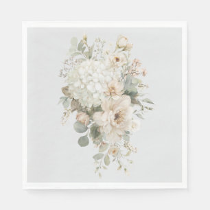 Servilleta De Papel Arreglos de Flores de Marfil Sticker – Floral Eleg