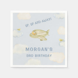 Servilleta De Papel Arriba Arriba Avión de color de agua Cumpleaños de