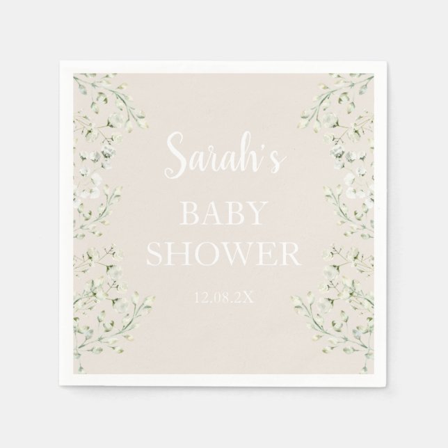 Servilleta De Papel Arriba en las nubes Baby Shower Napkins (Anverso)