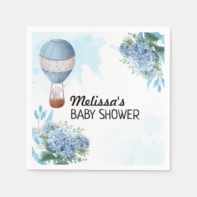 Servilleta De Papel Arriba Y Afuera Elefante Personalizado De Globo De (Anverso)