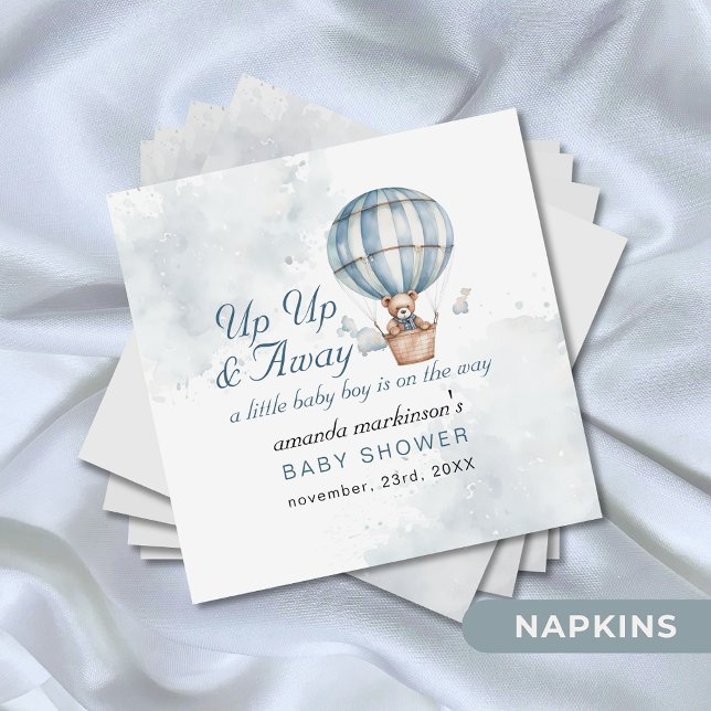 Servilleta De Papel ¡Arriba y lejos! Teddy Bear Balloon Baby Shower (Subido por el creador)