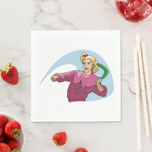 Servilleta De Papel Arrojando Un Boomerang