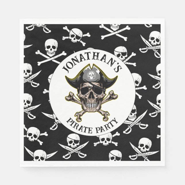 Servilleta De Papel Arrr, preparémonos para un Fiesta pirata (Anverso)