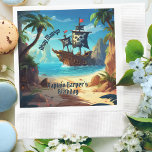 Servilleta De Papel Arrr-some Pirate Island Ship Birthday Paper Napkin<br><div class="desc">¡Ahoy, Fiestas planificadores de minitareros! 🏴 ‍ ☠️ ¿Qué es un Pirate Bash sin el equipo adecuado? Obtén tus manos en estas servilletas de papel de cumpleaños de Pirate Island, un poco aburrido. Adoradas con una isla paradisíaca pintada 'n' un galante barco pirata sailin' en aguas azules, estas servilletas son...</div>