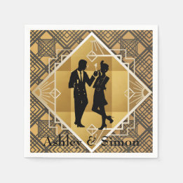 Servilleta De Papel Art Deco de los años 20. Flapper.