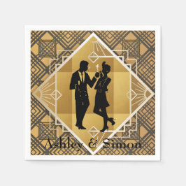 Servilleta De Papel Art Deco de los años 20. Flapper.