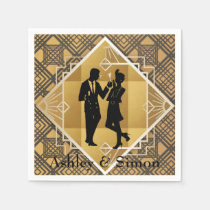 Servilleta De Papel Art Deco de los años 20. Flapper.
