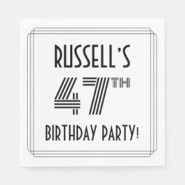 Servilleta De Papel Art Deco Inspirado en la 47ª fiesta de cumpleaños,