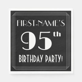 Servilleta De Papel Art Deco Look 95th Birthday Party con nombre perso