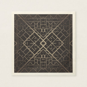 Servilleta De Papel Art déco, nouveau, plata, negro, elegante,