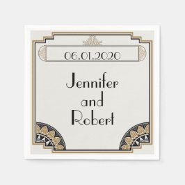 Servilleta De Papel Art Deco Oro Posh Boda Napkin