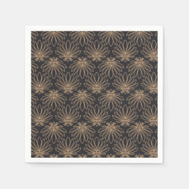 Servilleta De Papel Art Deco pattern with gold floral motifs 