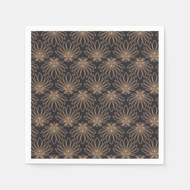 Servilleta De Papel Art Deco pattern with gold floral motifs  (Anverso)