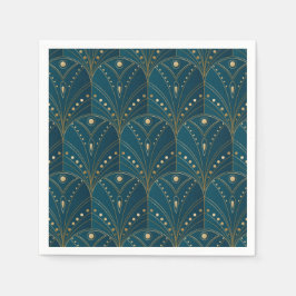 Servilleta De Papel Art Deco pattern with gold geometric shapes