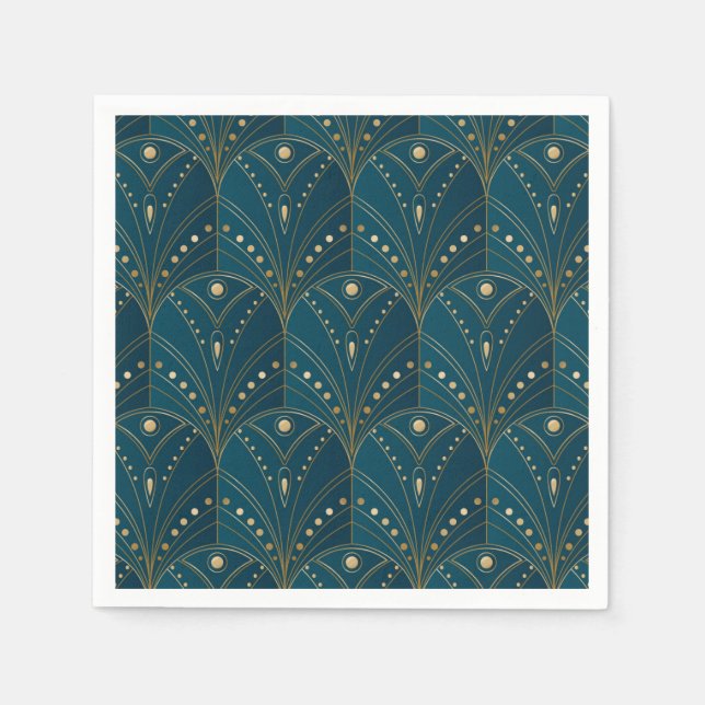 Servilleta De Papel Art Deco pattern with gold geometric shapes (Anverso)