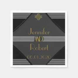Servilleta De Papel Art Deco Posh Boda Napkin