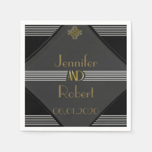 Servilleta De Papel Art Deco Posh Boda Napkin