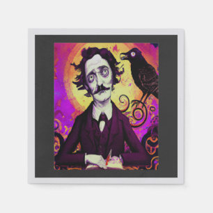 Servilleta De Papel Art Digital Vintage Edgar Allan Poe Raven