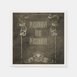 Servilleta De Papel Art Nouveau ante look elegante loto dorado