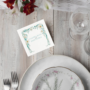 Servilleta De Papel Art Nouveau Floral Wedding Cocktail Napkin