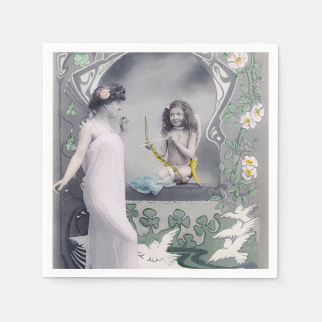 Servilleta De Papel Art Nouveau Valentine de 1904 (Anverso)