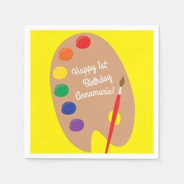 Servilleta De Papel Art Paint Palette Cute Primer Fiesta de Cumpleaños