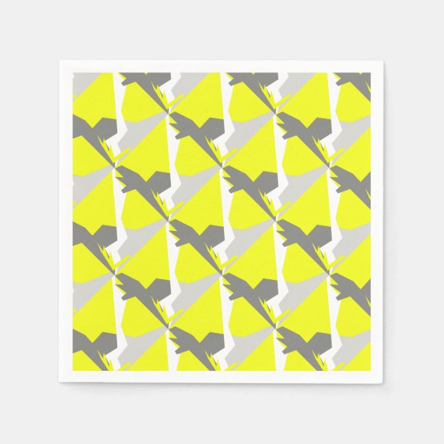 Servilleta De Papel Arte abstracto energía amarillo gris (Anverso)