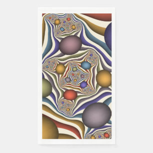 Servilleta De Papel Arte abstracto fractal moderno y colorido que vuel