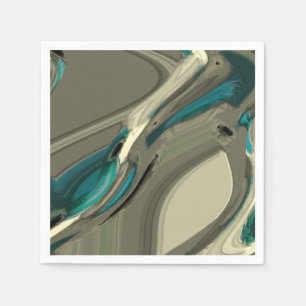 Servilleta De Papel Arte abstracto gris y azul