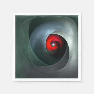 Servilleta De Papel Arte abstracto moderno artístico de remolino rojo 