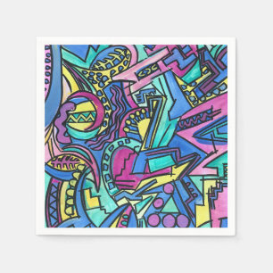 Servilleta De Papel Arte abstracto pintado a mano Casa Mia