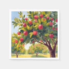 Servilleta De Papel Arte Acuarela de Otoño Manzana Manzanar
