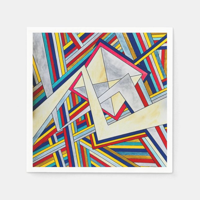 Servilleta De Papel Arte acuático moderno pintado a mano (Anverso)