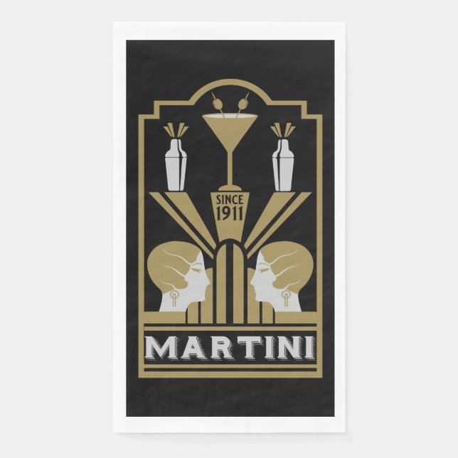 Servilleta De Papel Arte Art Decó de Martini (Anverso)