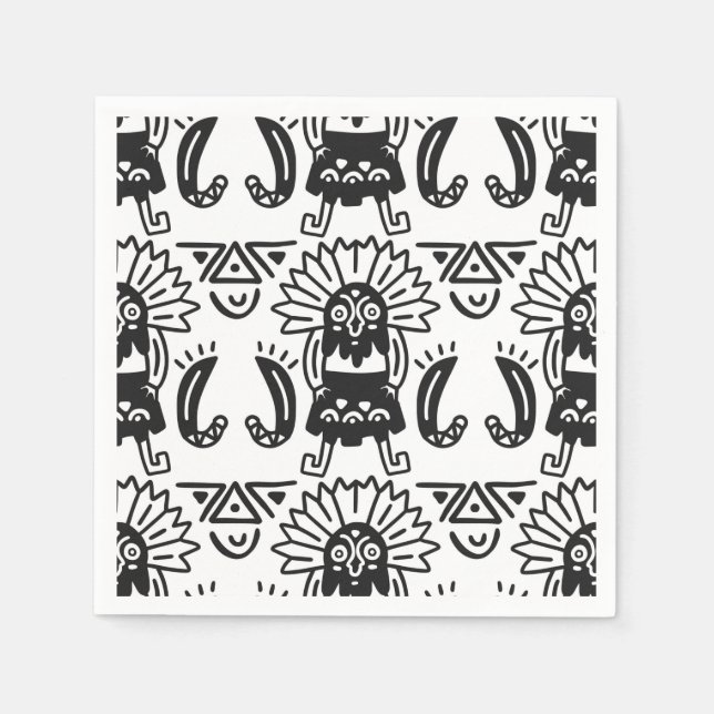 Servilleta De Papel Arte azteca - Patrón Lizard (Anverso)