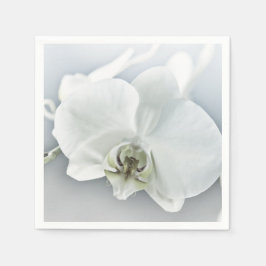 Servilleta De Papel Arte Botánico de Orquídea Blanca Elegante
