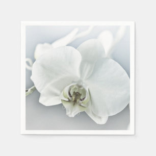 Servilleta De Papel Arte Botánico de Orquídea Blanca Elegante