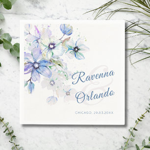 Servilleta De Papel Arte Botánico Floral Pastel de Invierno Romance Bo