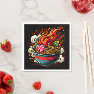 Servilleta De Papel Arte callejero de Ramen japonés picante