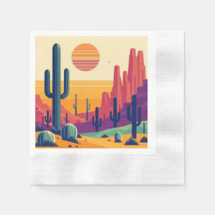 Servilleta De Papel Arte colorido del desierto del sudoeste