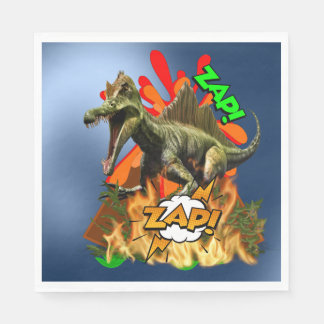 Servilleta De Papel Arte cómico de dinosaurios volcán zap animal prehi