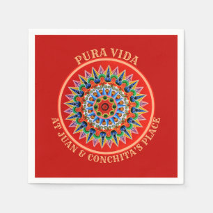 Servilleta De Papel Arte costarricense con texto de personalizable