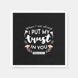 Servilleta De Papel Arte Cristiano Floral Oscuro - Salmo 56:3